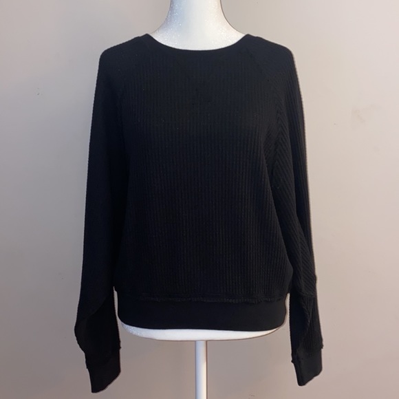 Z Supply Tops - Z Supply Claire Waffle Long Sleeve - Black